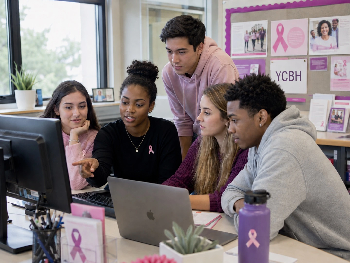 Students working together at a campus chapter